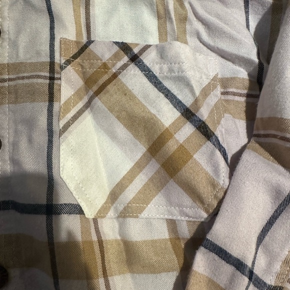 Nobo plaid long sleeve casual comfy loose fitting button up collar top - Picture 5 of 9